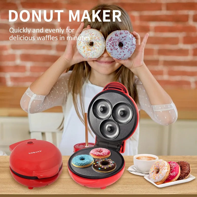 Máquina Mini Donas Por 3 Antiadherente